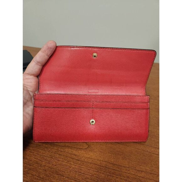 Coach Red Saffiano Leather Slim Envelope Wallet 49350 - Picture 7 of 11